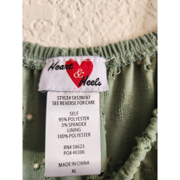 Hearts & Heels Green Cutout Womens Summer/Sun Dress Xl - Picture 6 of 6